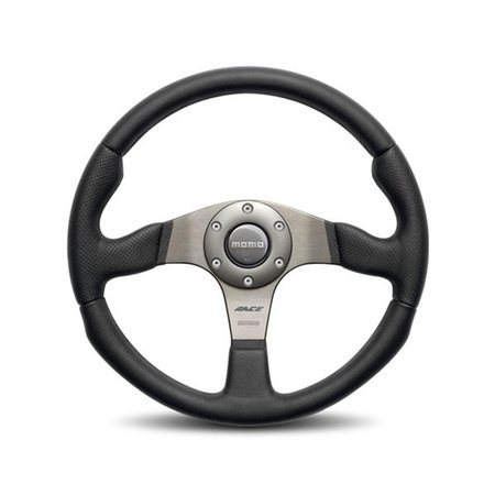 MOMO AUTOMOTIVE ACCESSORIES Momo Automotive Accessories RCE35BK1B Race 350 Steering Wheel Leather & Airleather MOMRCE35BK1B